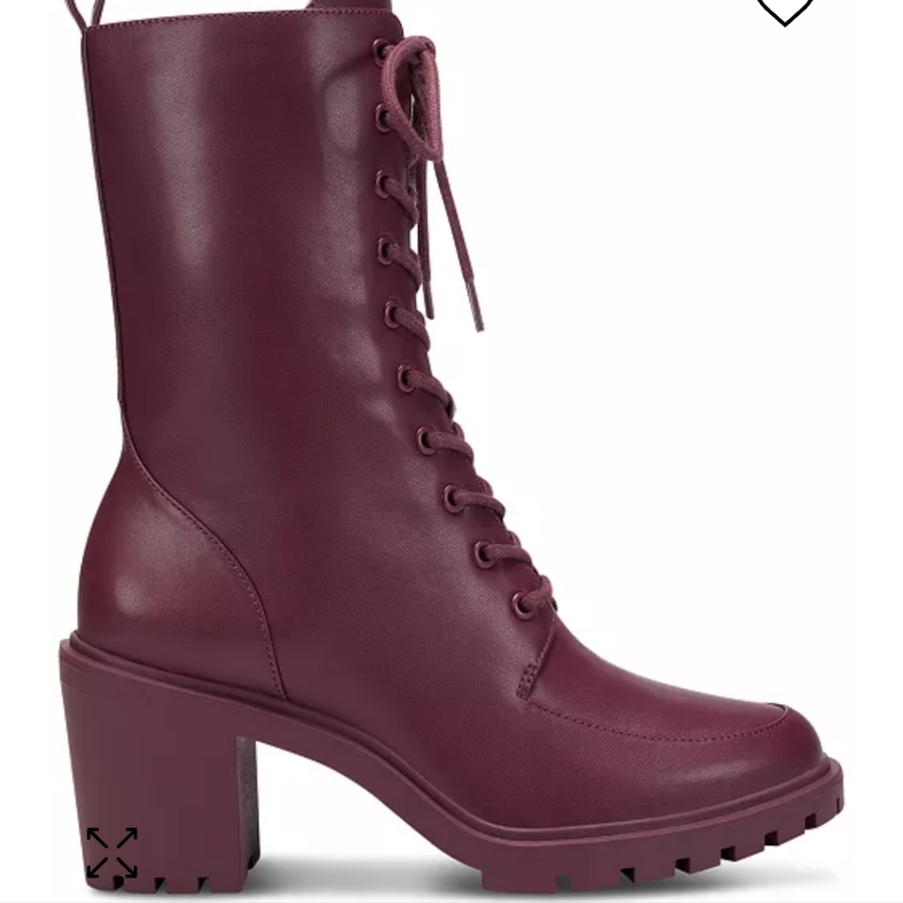 Alfani Burgundy Lace-Up Ankle Booties